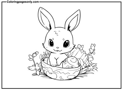 easter bunny cartoon coloring page  printable coloring pages