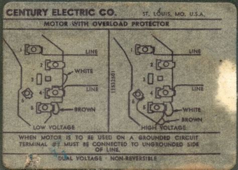 century ac motor wiring diagram  volts  wiring diagram sample