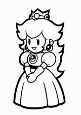 Princess Peach Coloring Pages Cute sketch template