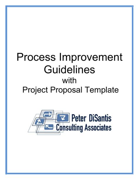 process improvement guidelines  project proposal template