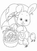 Easter Coloring Basket Pages Print sketch template