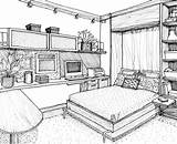 Interior Sketches Room Drawing Sketch Perspective Bedroom Drawings Point House Simple Choose Board Furniture sketch template