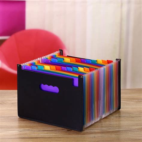 pockets expanding file folder  organizer portable business file office supplies docume