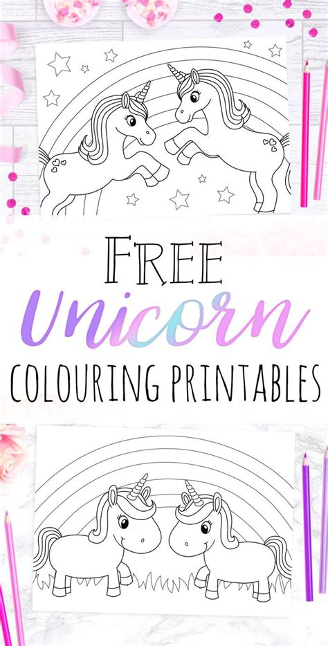 unicorn colouring printable pages   kids