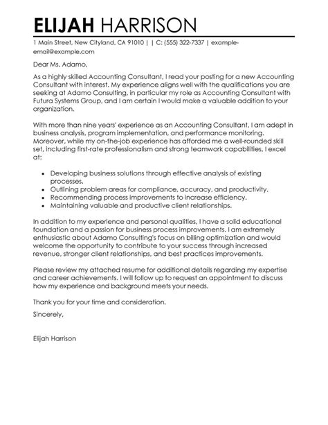 amazing consultant cover letter examples templates   writing