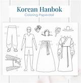 Hanbok Paperdoll Korea Manhwa sketch template