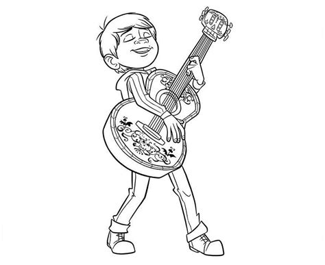 printable coco coloring page sheet  coco playing guitar coloring home