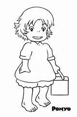 Ponyo Totoro Ghibli Coloringhome Colorear Miyazaki Print Colouring Merchandise Kitty sketch template