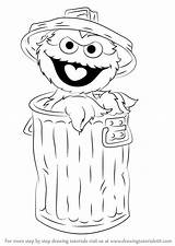 Oscar Grouch Sesame Street Draw Drawing Step Characters Cartoon Coloring Pages Drawingtutorials101 Lessons Monster Tutorials Muppets Kids Colouring Visit Tattoo sketch template