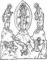 Transfiguration Orthodox Icons Christian Colouring Ikon Arte Senhor Religious sketch template