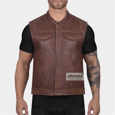 mens leather vest mens brown vest ultimate leather