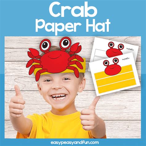 crab paper hats printable template easy peasy  fun membership