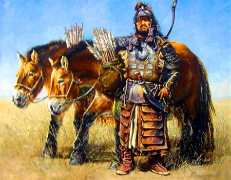 pin  mongol war art