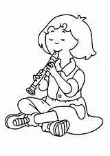 Flute Playing Coloring Sarah Pages Kids Categories sketch template