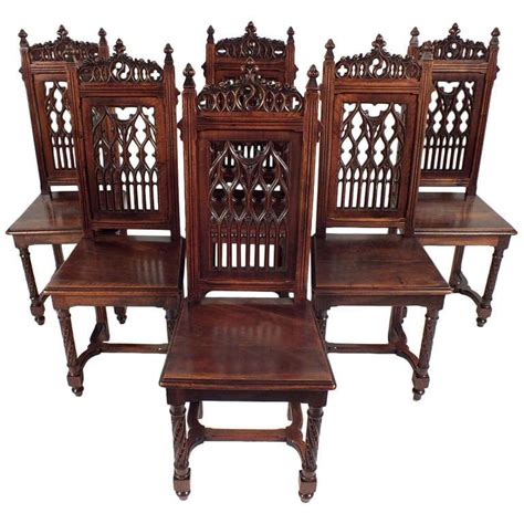 antique  gothic style dining chairs   unique
