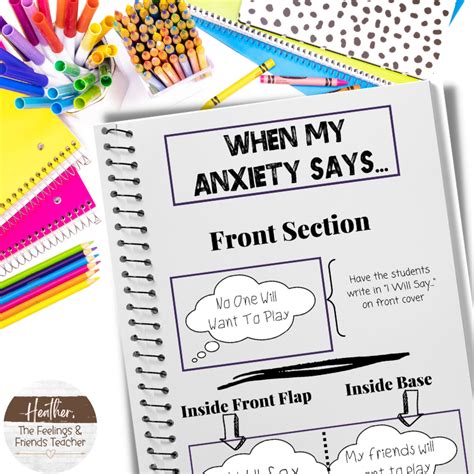 challenging anxious thoughts worksheets  interactive notebook