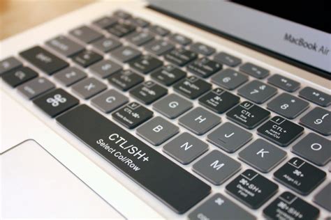 clean gray excel keyboard cover keycuts