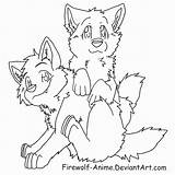 Wolf Anime Coloring Pages Pups Cute Baby Pack Two Wolves Lineart Firewolf Print Printable Pup Color Drawings Deviantart Popular Drawing sketch template