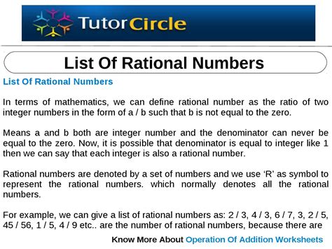 list  rational numbers  tutorcircle team issuu