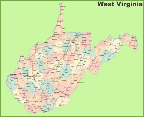 Road Map Of West Virginia With Cities