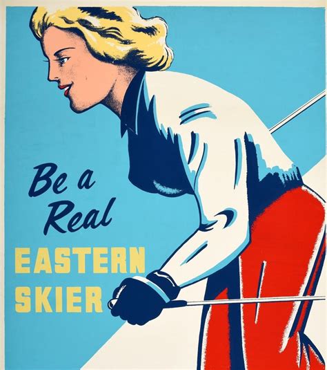 original vintage poster be a real eastern skier useasa