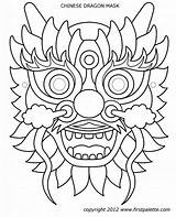 Dragon Chinese Face Drawing Coloring Mask Getdrawings sketch template