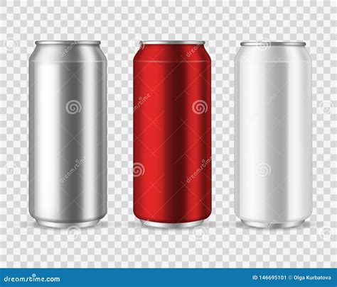 Aluminum Cans With Various Labels Cartoon Vector