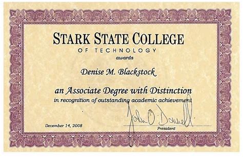 associate degree  distinction