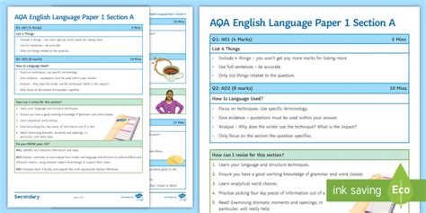 aqa english language paper  section  hints  tips