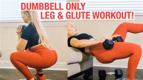 at home leg glute workout using dumbbells only youtube