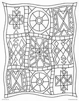Coloring Pages Quilt Blanket Patchwork Printable Adults Star sketch template