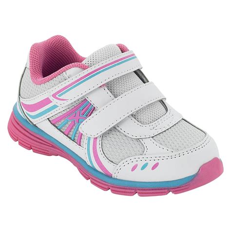 athletech toddler girls sneaker shoe white sporty shoe  kmart