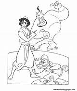 Coloring Abu Genie Pages Aladdin Disney Introduce Printable Color sketch template