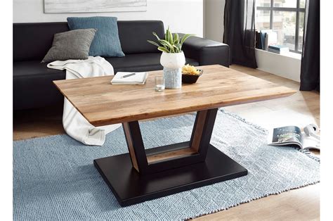 table basse design bois acacia  metal pour salon