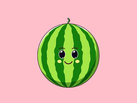cute kawaii watermelon cartoon fruit  dmitry mayer  dribbble