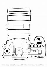 Camera Draw Lens Drawing Dslr Step Objects Drawings Tutorials Drawingtutorials101 Learn Paintingvalley Everyday sketch template