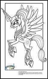 Coloring Pony Pages Little Princess Celestia Kids Fairy Mlp Moon Kenworth Luna Custom Rainbow Printable Name Armor Sheets Queen Dash sketch template