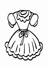 Coloring Dress Pages Girls Doll Clothes Dresses Printable Girl Clothing Clipart Simple Printables Cartoon Kids Clip Print Barbie Fashion Dolls sketch template