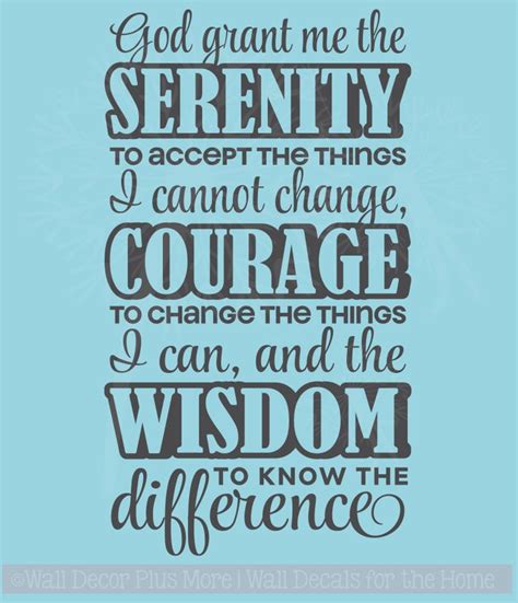 god grant  serenity religious prayer wall decal stickers quote