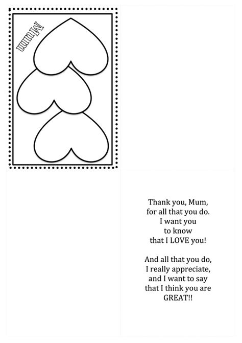 mothers day card printable templates