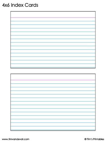 printable index cards  tims printables