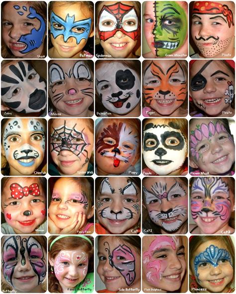 printable face painting designs