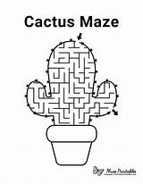 Cactus Maze Mazes Kids Printable Nature Worksheets Museprintables Worksheet Activity Sheet Visit Choose Board Easy Preschool sketch template