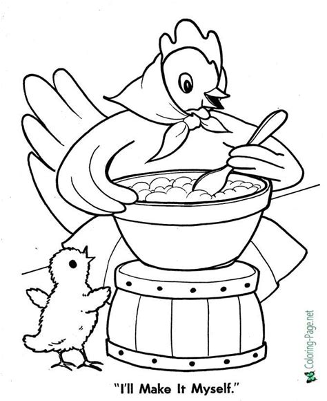 fairy tales  red hen coloring pages