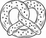 Pretzel Pastry Bun sketch template