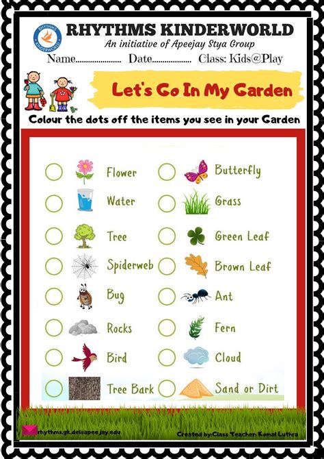 printable gardening worksheets