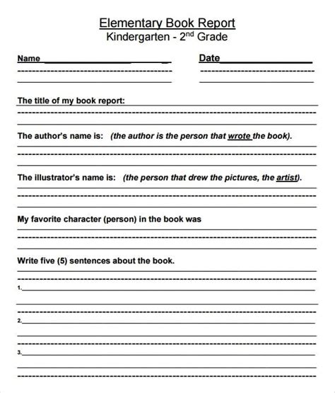 book report templates   printable word  formats cereal