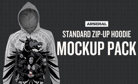 photoshop standard zip  hoodie mockup templates pack
