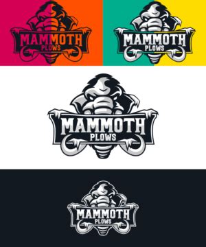 mammoth plows logo  snow plows  logo designs  mammoth plows