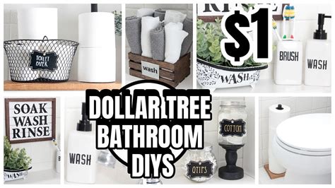 dollar tree bathroom diys decor  organization youtube